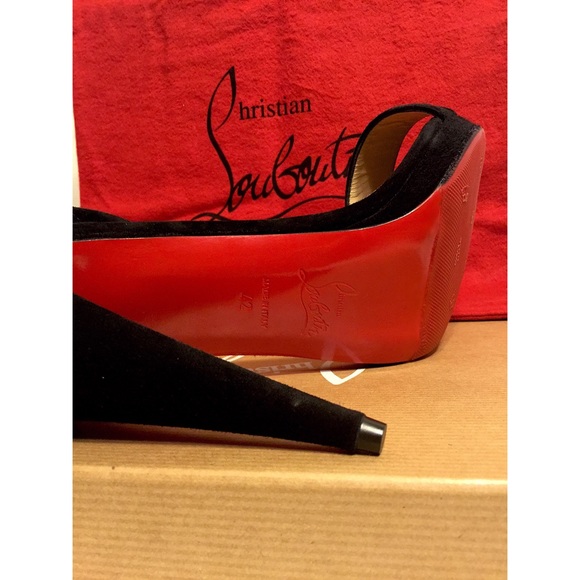 Jacqueline De 120 Black Suede Ankle Heel Pump - Picture 6 of 7